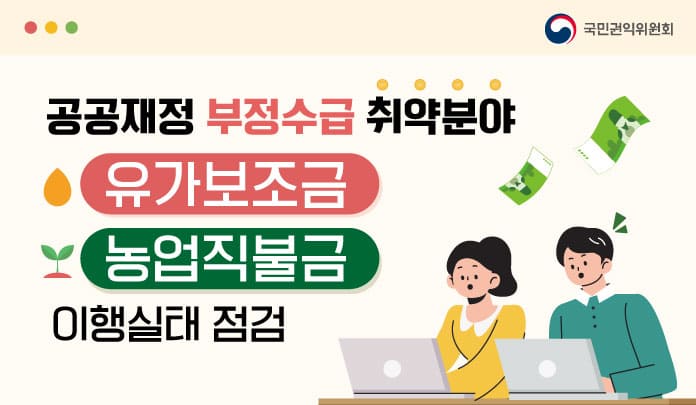 공공재정 부정수급 취약분야 이행실태 점검 목록 이미지