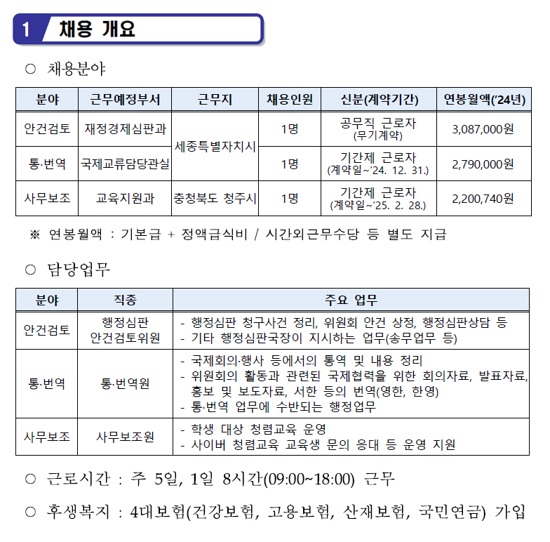 채용 개요